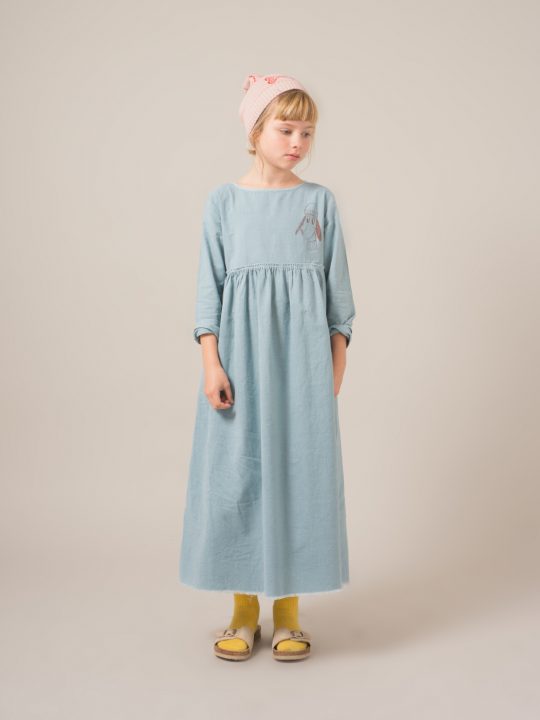 PRINCESS DRESS LOUP EMBR. SMOKE BLUE