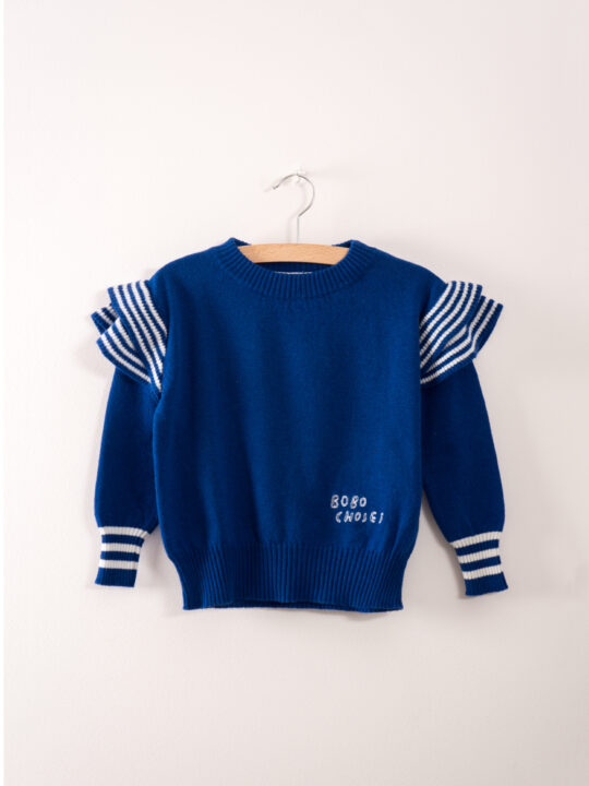 RUFFLES KNITTED JUMPER BLUE NAUTICAL BLUE