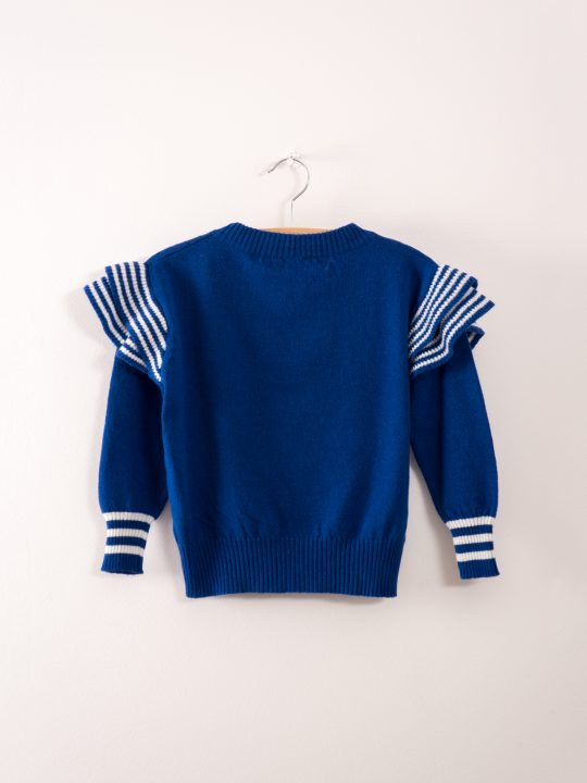 RUFFLES KNITTED JUMPER BLUE NAUTICAL BLUE