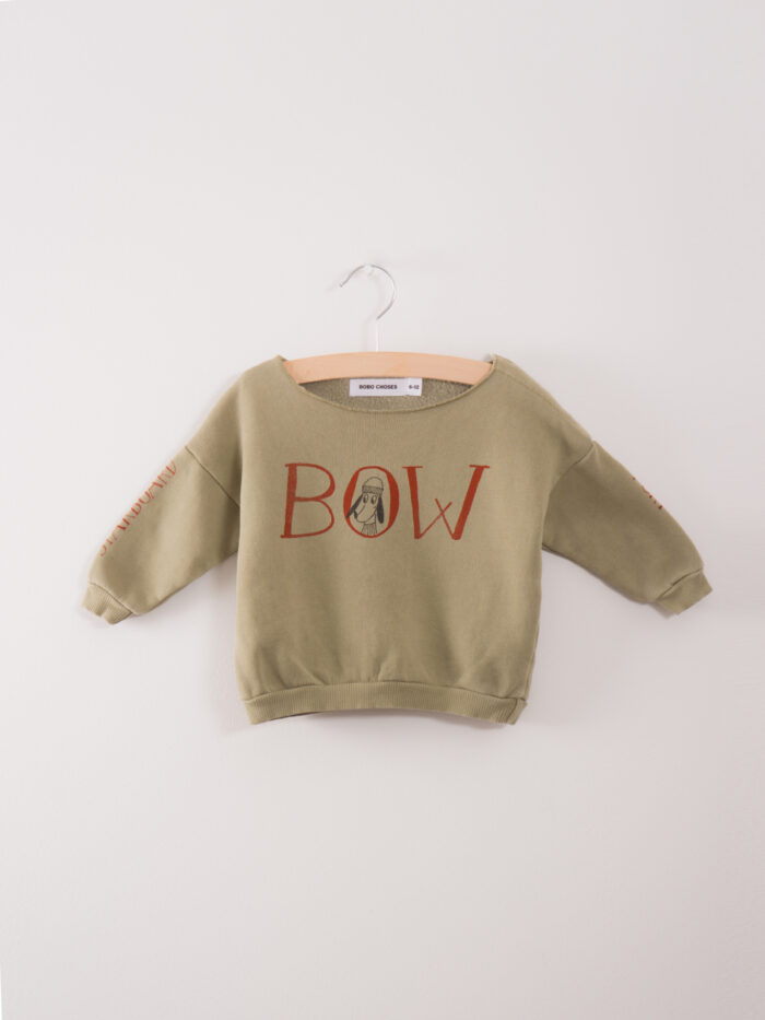 BABY SWEATSHIRT BOW SEAGRASS GREEN - Image 1