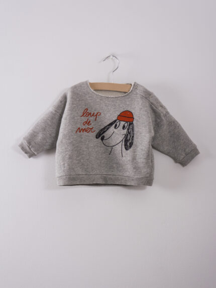 BABY SWEATSHIRT LOUP DE MER LIGHT GREY