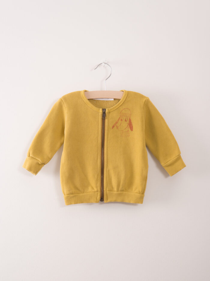 BABY ZIP SWEATSHIRT LOUP DE MER MUSTARD GOL - Image 1