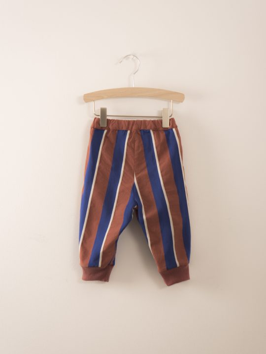 AWNING STRIPES BABY BAGGY TROUSERS DUSTY RED