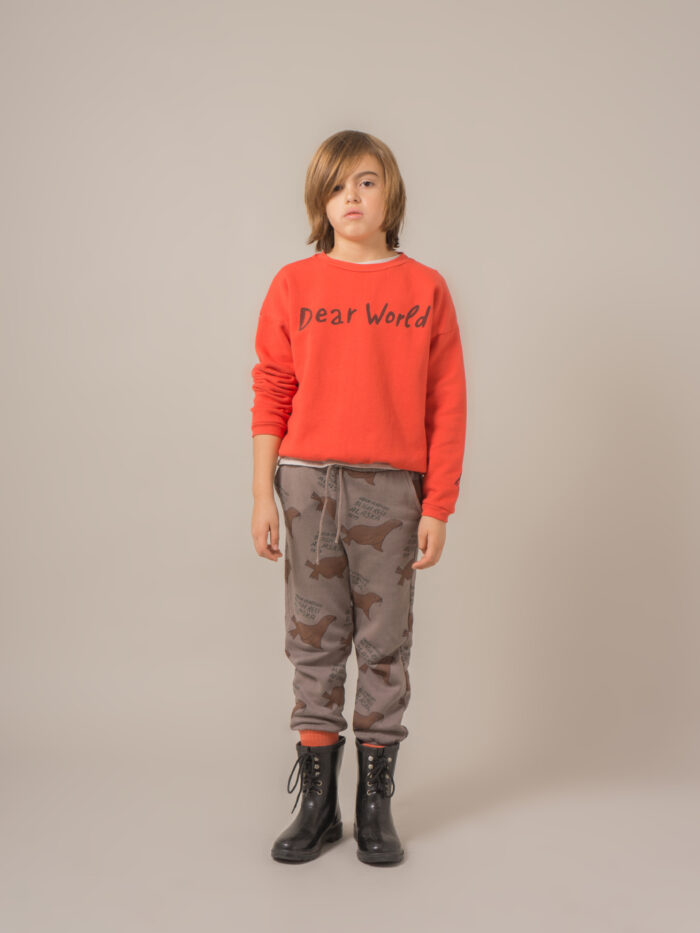 SWEATSHIRT DEAR WORLD RED CLAY - Image 3