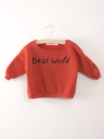 BABY SWEATSHIRT DEAR WORLD RED CLAY