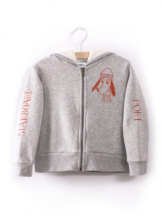 HOODED SWEATSHIRT BOW LOUP DE MER LIGHT GREY