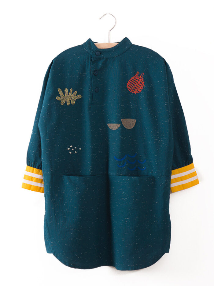 TUNIC DRESS SEA JUNK EMBR. LEGION BLUE - Image 1