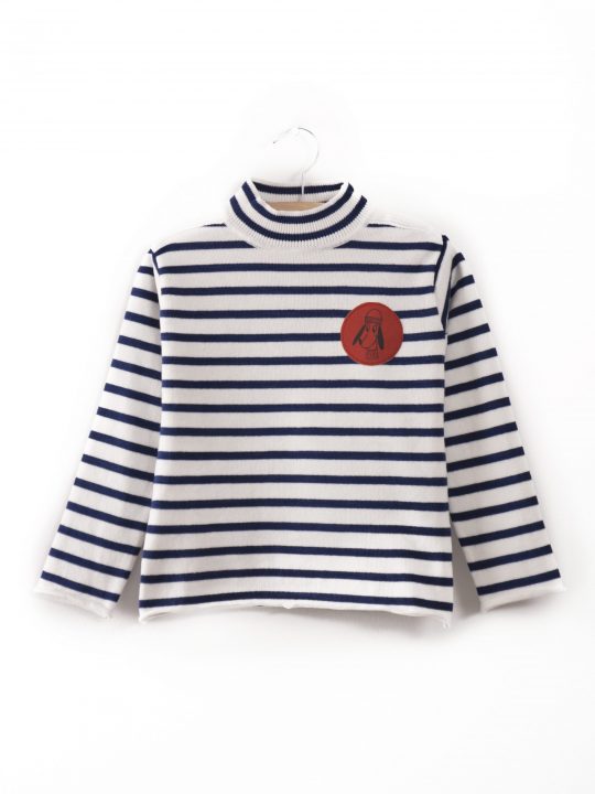 TURTLE NECK JUMPER LOUP DE MER NATUTICAL BLUE