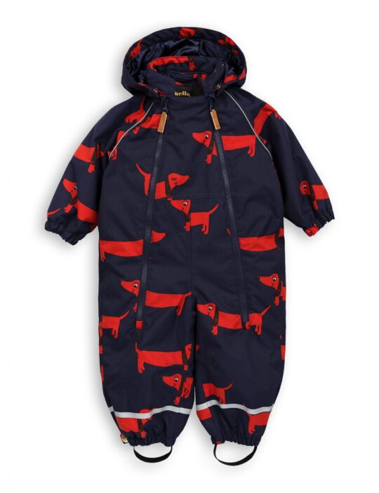ALASKA DOG AOP BABY OVERALL NAVY