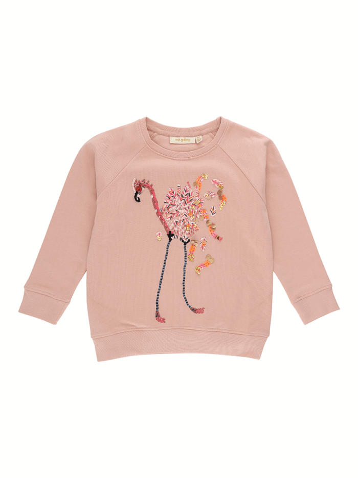 CHAZ SWEATSHIRT ROSE CLOUD FLAMINGO EMBROIDERY - Image 1