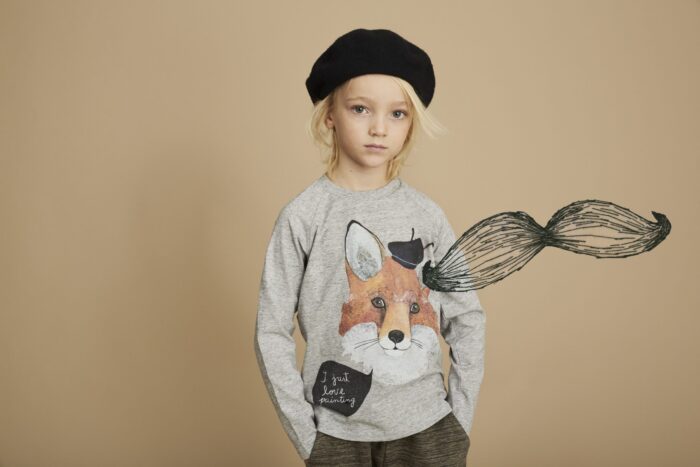 VIGGO T-SHIRT GREY MELANGE FRENCHFOX - Image 1