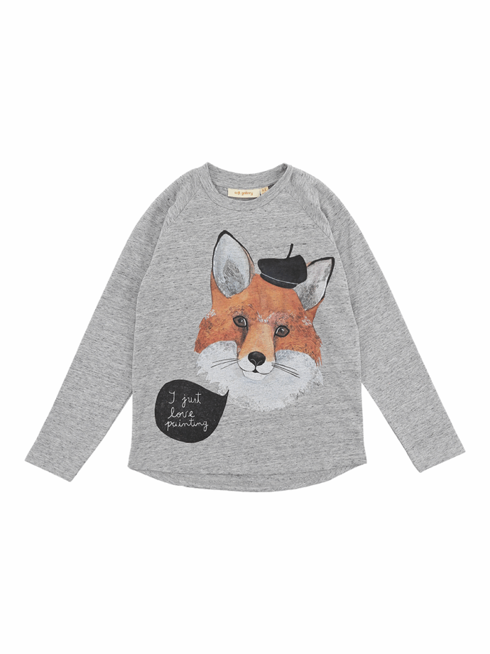VIGGO T-SHIRT GREY MELANGE FRENCHFOX - Image 2