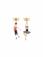 BLACK AND WHITE SWANS BALLERINAS AND PRINCE EARRINGS