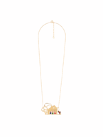 SAFE THREE LITTLE PIGS IN THE HOUSE MADE OF BRICKS LONG NECKLACE - Image 2