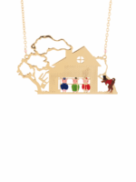 SAFE THREE LITTLE PIGS IN THE HOUSE MADE OF BRICKS LONG NECKLACE - Image 3