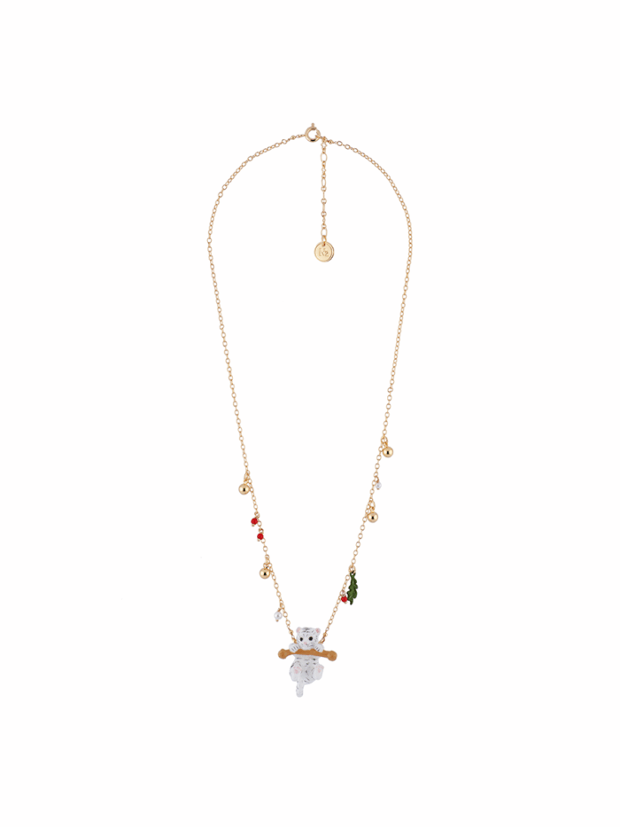 LITTLE WHITE TIGER ON ITS BRANCH NECKLACE - Image 2