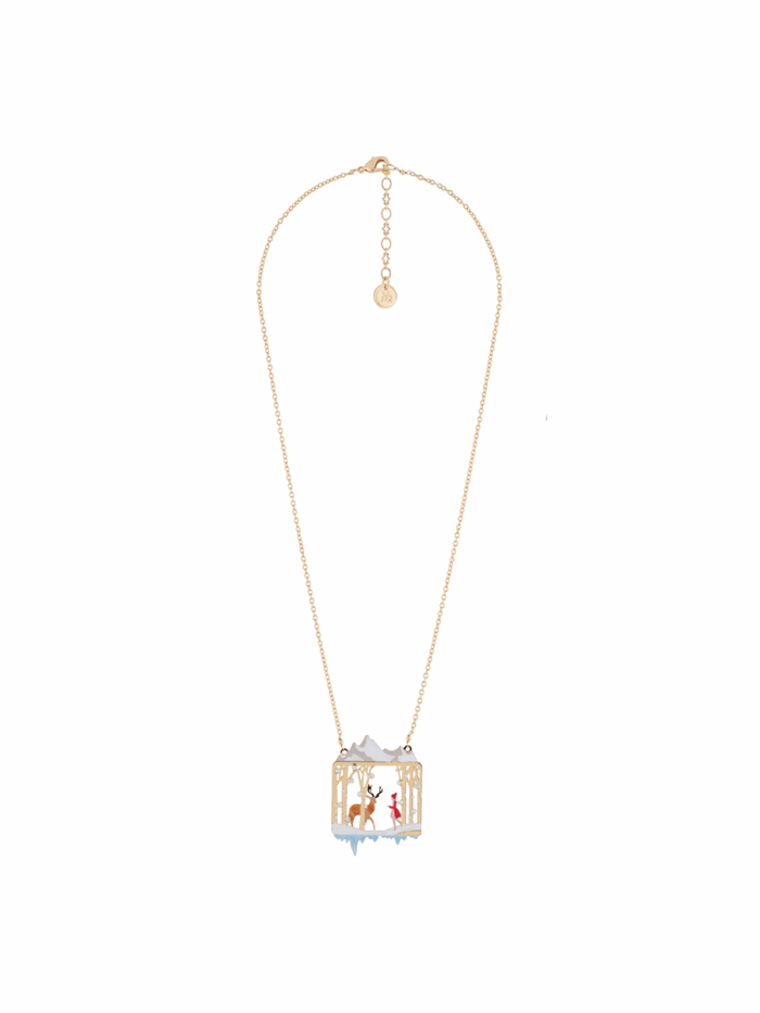MEETING BETWEEN GERDA AND THE REINDEER IN THE WOODS NECKLACE - Image 1