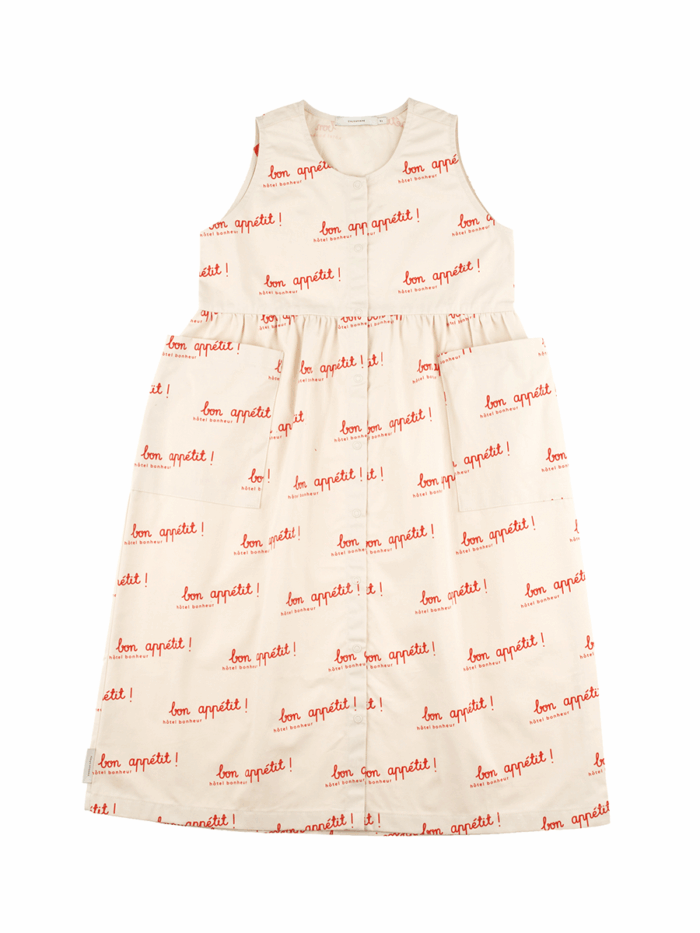 BON APPETIT WV LONG TANK DRESS STONE/CARMINE - Image 1
