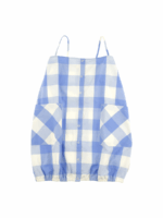 HUGE CHECK WV DRESS CERULEAN BLUE / STONE - Image 2