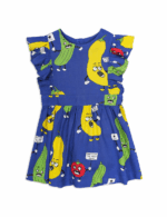 VEGGIE WOVEN RUFFLED DRESS BLUE