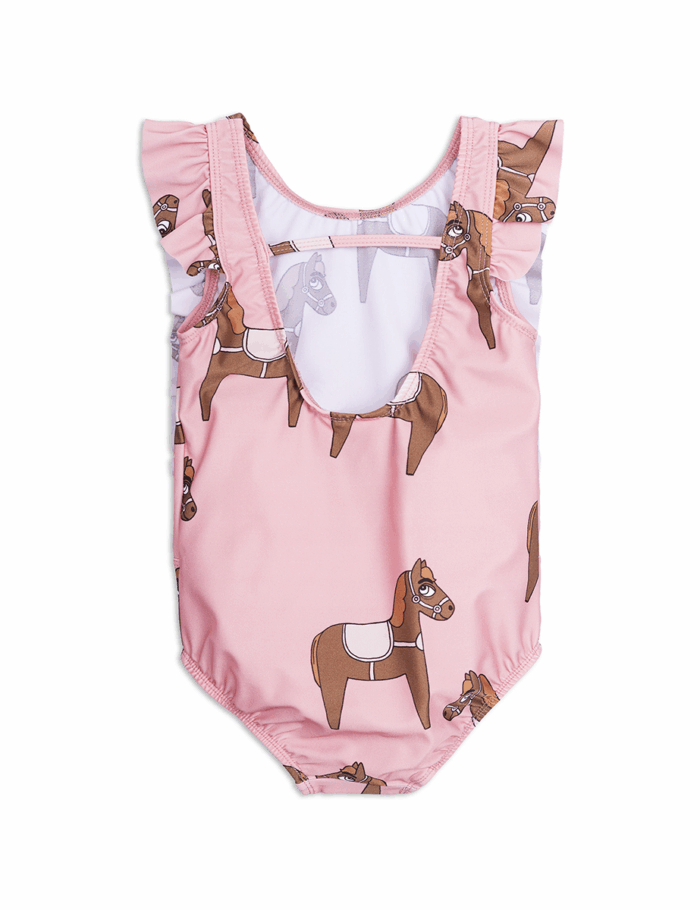 HORSE RUFFLED SWIMSUIT PINK - Image 2