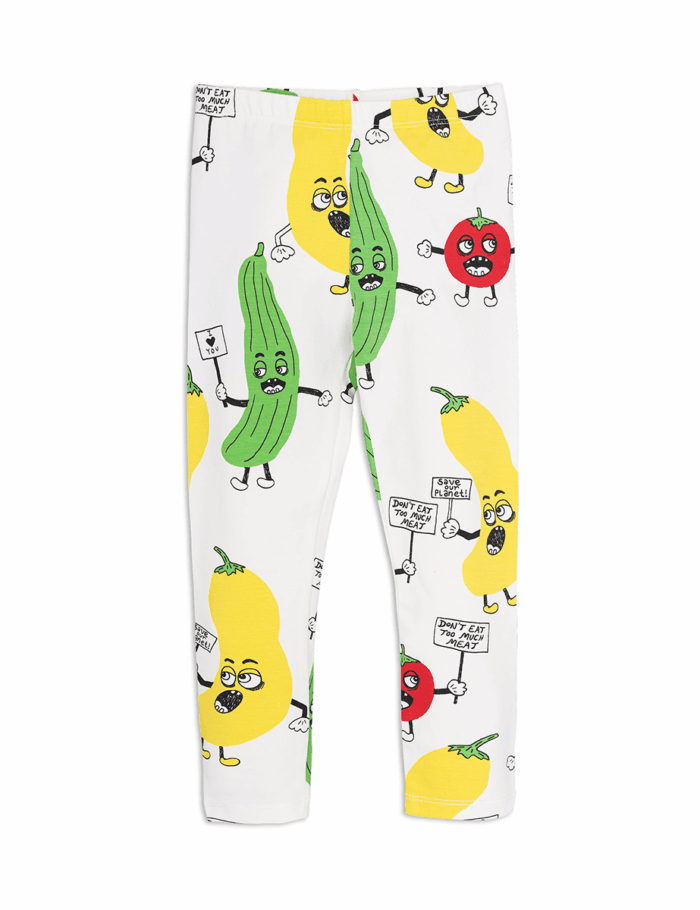 VEGGIE AOP LEGGINGS WHITE - Image 1