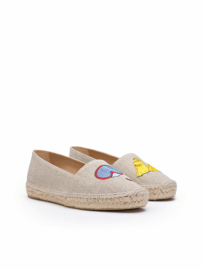 FLAT LINE ESPADRILLE WITH EMBROIDERED DIVER - Image 1