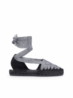 JEAN FLAT GINGHAM BERIBONNED ESPADRILLE BLACK