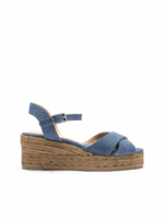 PEEP-TOE WEDGE ESPADRILLE WITH A CROSSED UPPER