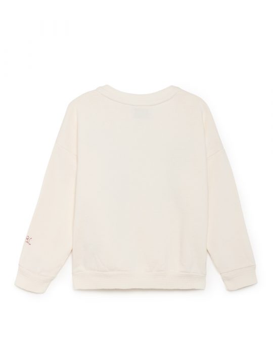 CAT AND DOG ROUND NECK SWEATSHIRT EGRET