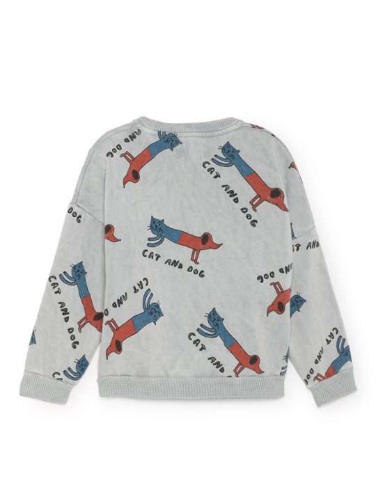 CAT AND DOG ROUND NECK SWEATSHIRT HIGH-RISE