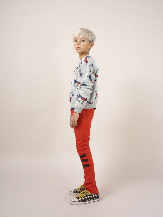 CAT AND DOG ROUND NECK SWEATSHIRT HIGH-RISE