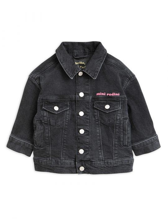 CHEER CAT DENIM JACKET BLACK