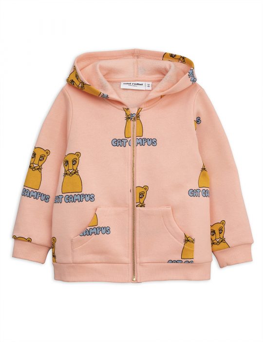 CAT CAMPUS ZIP HOOD PINK