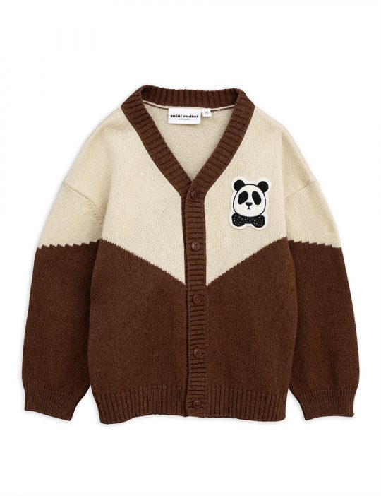 PANDA KNITTED WOOD CARDIGAN BROWN