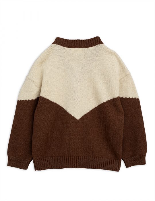 PANDA KNITTED WOOD CARDIGAN BROWN
