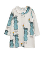 LIBERTY AOP COLLAR DRESS LIGHT GREY