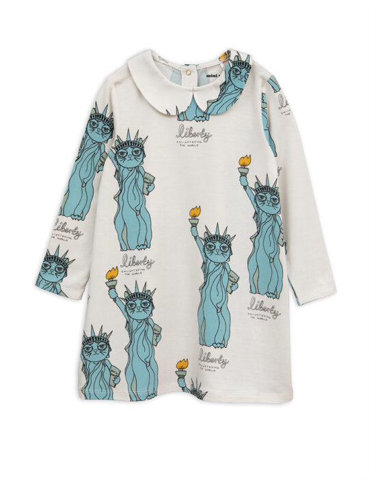 LIBERTY AOP COLLAR DRESS LIGHT GREY - Image 1