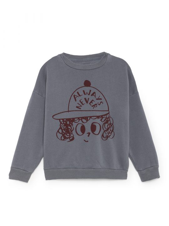 ALWAYS NEVER ROUND NECK SWEATSHIRT DUSTY BLUE