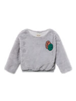 HAPPY SAD FAUX FUR SWEATSHIRT
