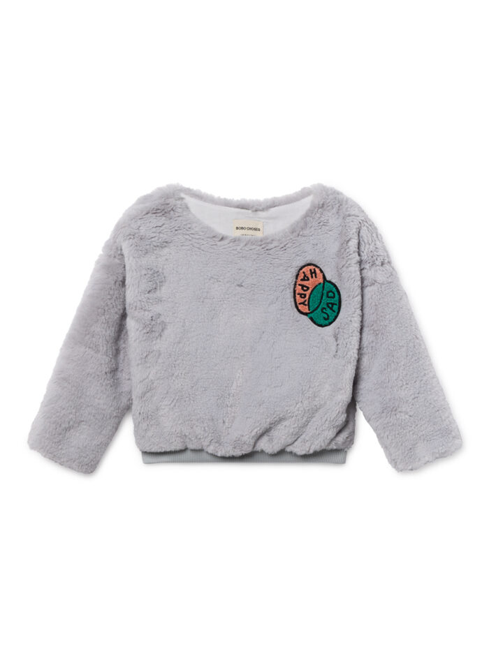 HAPPY SAD FAUX FUR SWEATSHIRT - Image 1