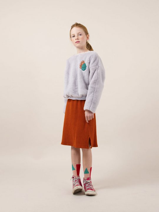HAPPY SAD FAUX FUR SWEATSHIRT