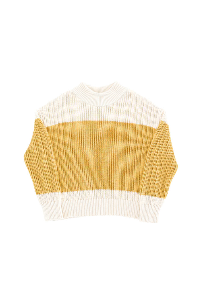 COLOR-BLOCK SWEATER BEIGE/SAND - Image 1