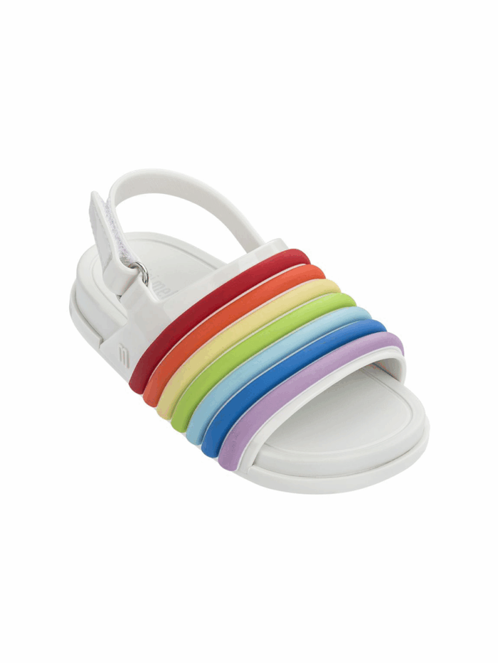 MINI BEACH SLIDE RAINBOW WHITE - Image 1