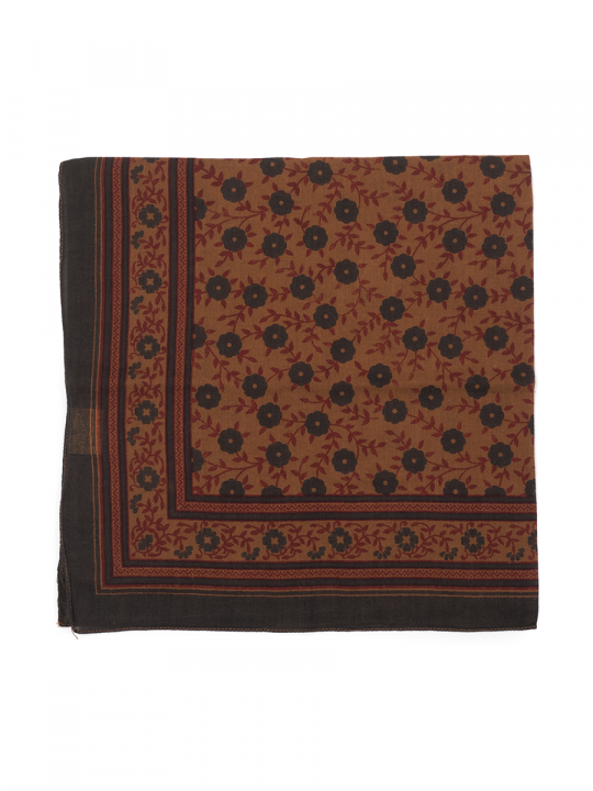 OVERDYED FLORAL SCARF CHESTNUT