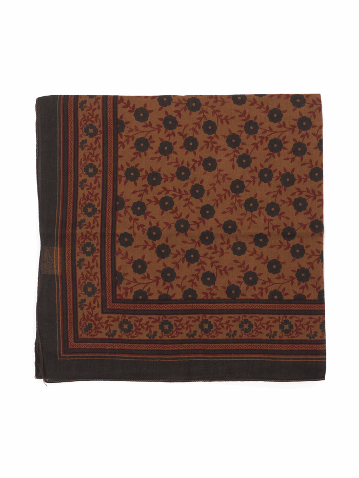 OVERDYED FLORAL SCARF CHESTNUT - Image 2