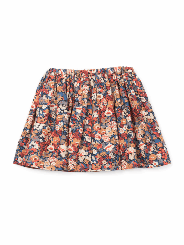 LIBERTY PRINTED SKIRT IMPRIME MARRON - Image 1