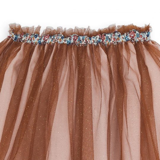 GLITTER TULLE UNDERSKIRT CHESTNUT