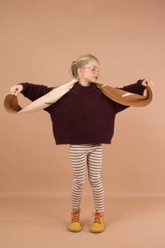 SMALL STRIPES PANT NUDE/PLUM