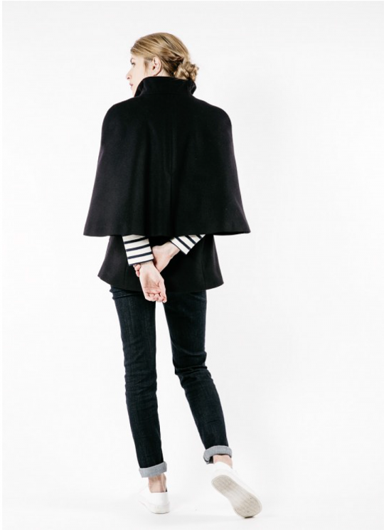 STE LUDIVINE WOOL BLEND CAPE COAT